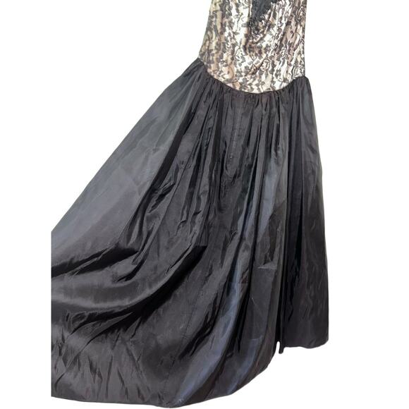 Vintage Gunne Sax Jessica McClintock Black Lace Party Strpls Dress Junior Sz 9 - Picture 11 of 13